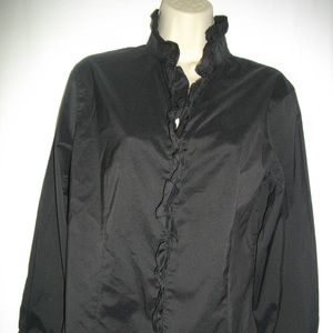 Black Classiques Entier Ruffled Long Sleeve M Top -- Final Price